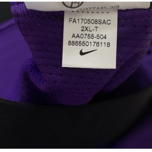 Nike NBA Pro Hyperstrong Padded 3/4 Tights Men’s Pants Lakers Purple - Picture 2 of 4